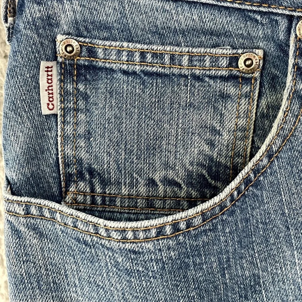 Carhartt Jeans Womens 34x30.5*‎ Blue Whisker Denim Relaxed Fit Rugged Workwear